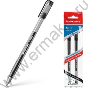 Ручка гелевая /набор  2шт/ 0,5мм "G-Tone" черная /европодвес