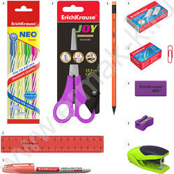 Офисный набор 13 предм. Mini Desk, Neon Solid /вращающийся /оранжевый | Фото 2