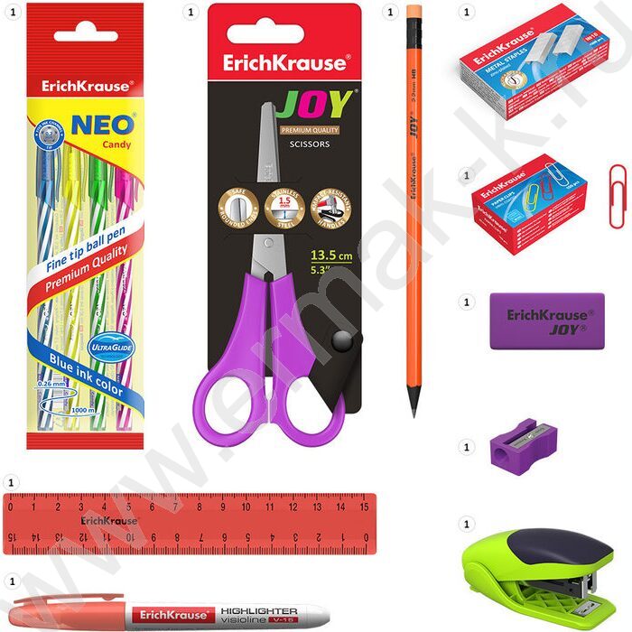 Офисный набор 13 предм. Mini Desk, Neon Solid /вращающийся /оранжевый | Фото 2