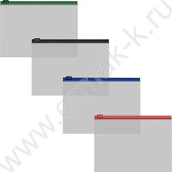 Папка-конверт на молнии C6 Zip Fizzy Clear прозрачный c цветной молнией /ассорти | Фото 1