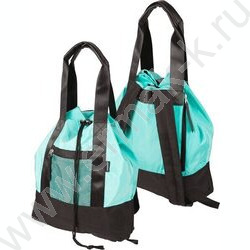 Сумка-рюкзак нейлон и полиэстер, на утяжке, с ручками и широкими лямками /мятный с черным | Фото 2