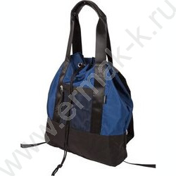 Сумка-рюкзак нейлон и полиэстер, на утяжке, с ручками и широкими лямками /темно-синий с черным | Фото 1