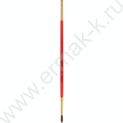 Кисть  пони № 2 круглая ручка красная лакированная | Фото 1