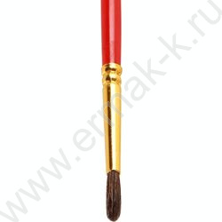 Кисть  пони № 3 круглая ручка красная лакированная | Фото 2