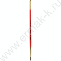 Кисть  пони № 4 круглая ручка красная лакированная | Фото 1