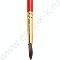 Кисть  пони № 4 круглая ручка красная лакированная | Фото 2