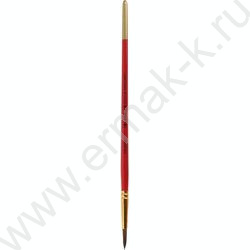 Кисть  пони № 7 круглая ручка красная лакированная | Фото 1
