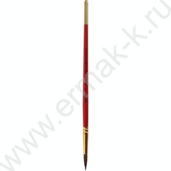 Кисть  пони № 8 круглая ручка красная лакированная | Фото 1