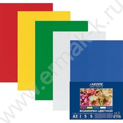 Фоамиран цветной А3  5л/5цв 2мм пл.пакет с европодвесом | Фото 1