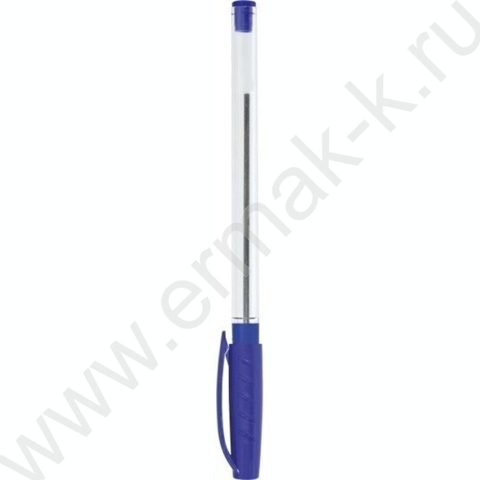 Ручка шар Triolino Crystal синяя 0,7мм /игла, трехгран. корпус - прозрачный, резин. держатель | Фото 2