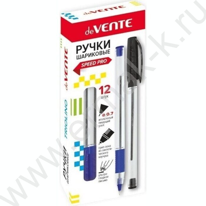 Ручка шар Triolino Crystal синяя 0,7мм /игла, трехгран. корпус - прозрачный, резин. держатель | Фото 3