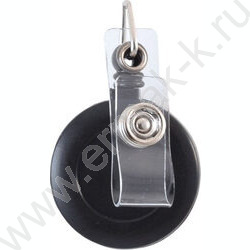 Держатель-рулетка д/бейджа круглый, черный, с металл. клипсой, длина нити в рулетке 70см | Фото 1