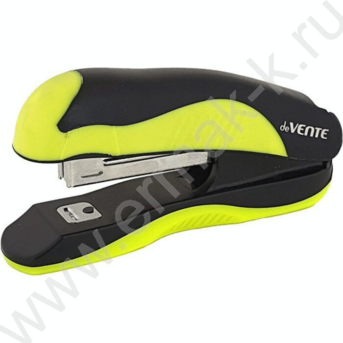 Степлер №10  12л пластик MonoChrome /резин. вставка /черный с неоновым желтым | Фото 1