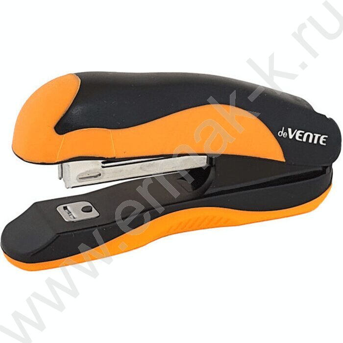 Степлер №10  12л пластик MonoChrome /резин. вставка /черный с неоновым оранжевым | Фото 1