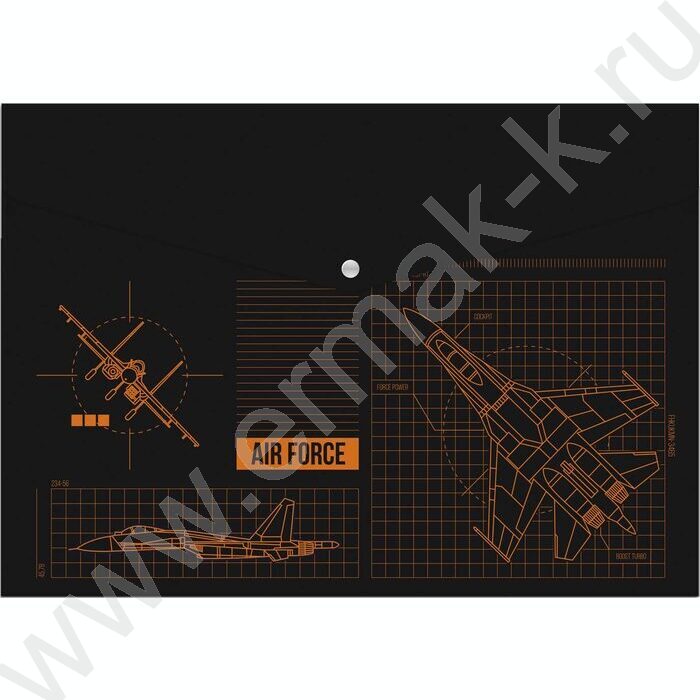 Папка д/тетрадей А4 пластик на кнопке Самолет | Фото 1