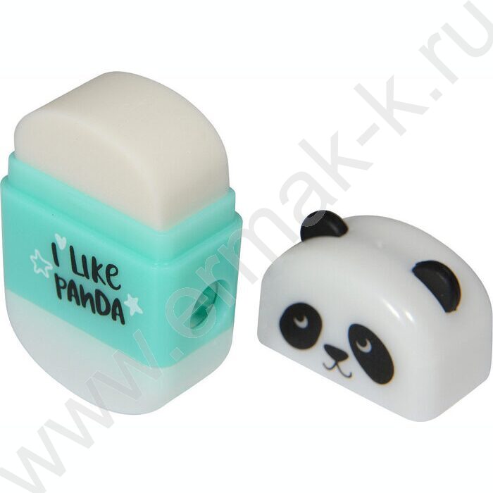 Точилка 1отв. пластик/с контейнером+ластик/ FunGraphix. Панда 3вида | Фото 5