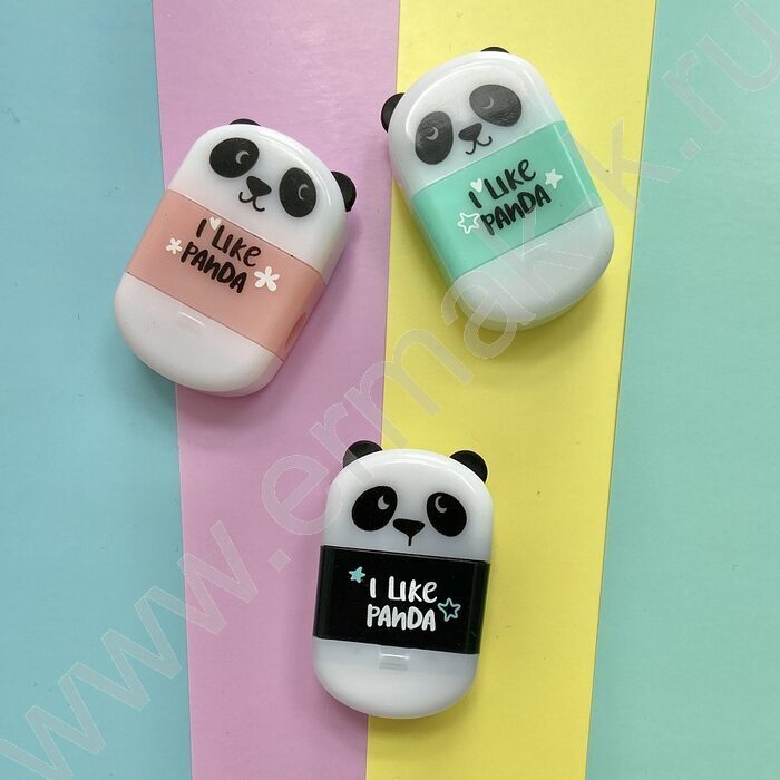 Точилка 1отв. пластик/с контейнером+ластик/ FunGraphix. Панда 3вида | Фото 6