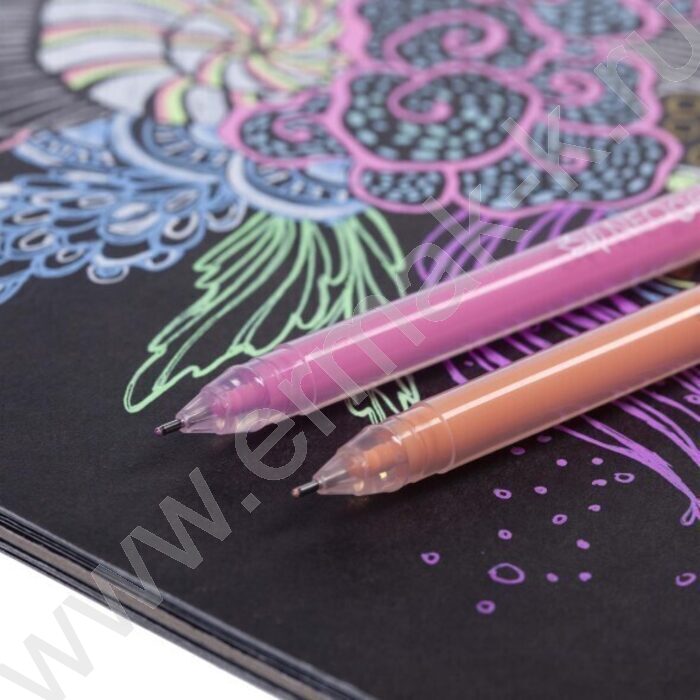 Скетчбук  20л А4 спираль "Ирисы" блок из черной бумаги 160г/кв.м /жесткая подложка | Фото 2