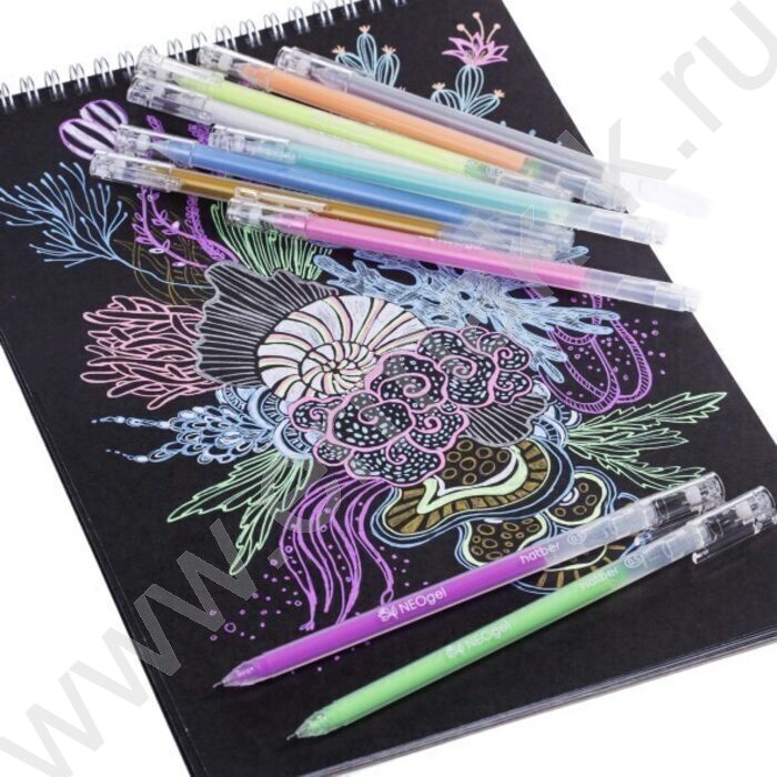 Скетчбук  20л А4 спираль "Ирисы" блок из черной бумаги 160г/кв.м /жесткая подложка | Фото 3