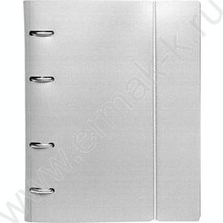 Тетрадь 120л клетка/кольца/пластик.обл./резинка "Metallic Серая" | Фото 1