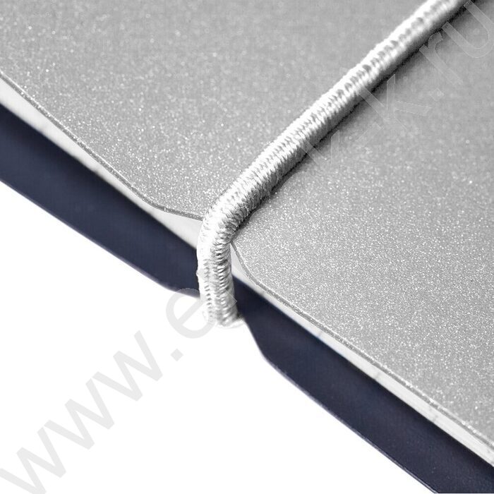 Тетрадь 120л клетка/кольца/пластик.обл./резинка "Metallic Серая" | Фото 4