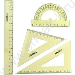 Геометрический набор 4предм малый /полупрозр. салатовый /ПВХ чехол | Фото 1