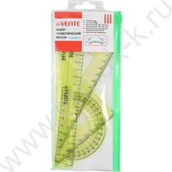 Геометрический набор 4предм малый /полупрозр. салатовый /ПВХ чехол | Фото 2