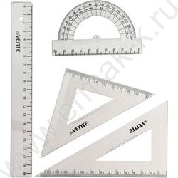 Геометрический набор 4предм малый /прозрачный пластик /ПВХ чехол | Фото 1