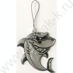 Подвес виниловый светоотражающий "Shark", 60*70мм, белый /европодвес | Фото 1