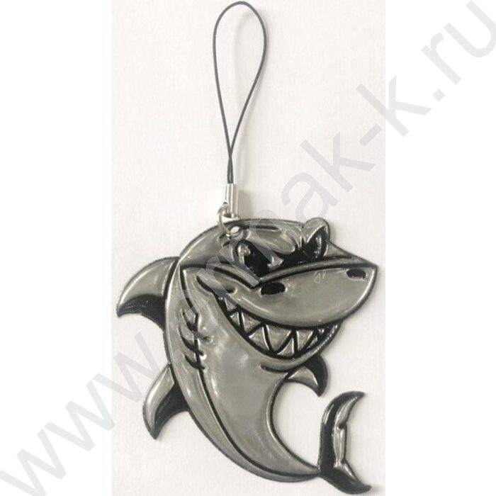 Подвес виниловый светоотражающий "Shark", 60*70мм, белый /европодвес | Фото 1