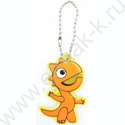 Подвес виниловый светоотражающий "Dinosaur", 40*60мм, оранжевый /европодвес | Фото 1