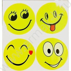 Наклейки светоотражающие Smile, 50*50мм, желтые, 4шт., европодвес | Фото 1