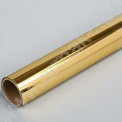 Пленка самоклеящаяся полипропиленовая 45*100см, золотистая фольга ПВХ 30мкм /рулон    | Фото 1