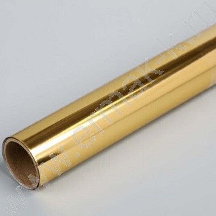 Пленка самоклеящаяся полипропиленовая 45*100см, золотистая фольга ПВХ 30мкм /рулон    | Фото 1