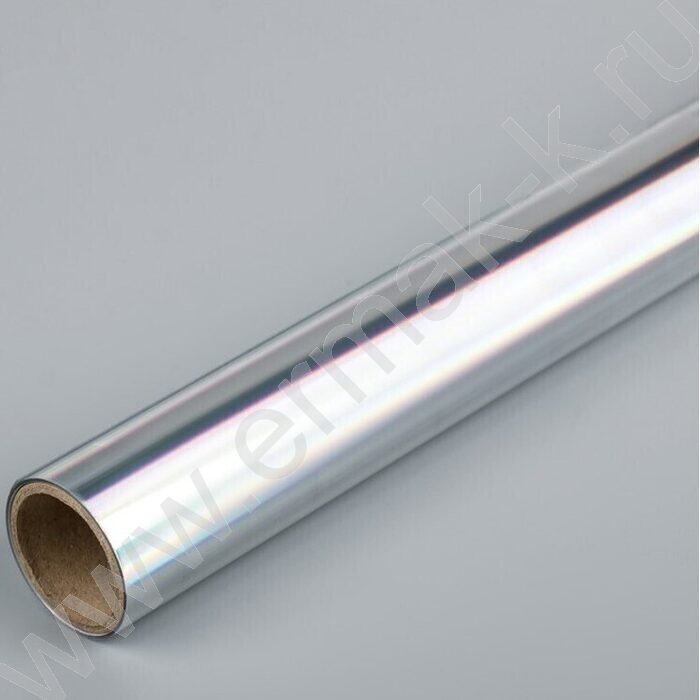 Пленка самоклеящаяся полипропиленовая 45*100см, серебристая фольга ПВХ 30мкм /рулон | Фото 1