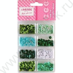 Набор пайеток декоративных 19г, круглые, граненые, размер 6*6мм, ассорти цветов /блистер | Фото 1