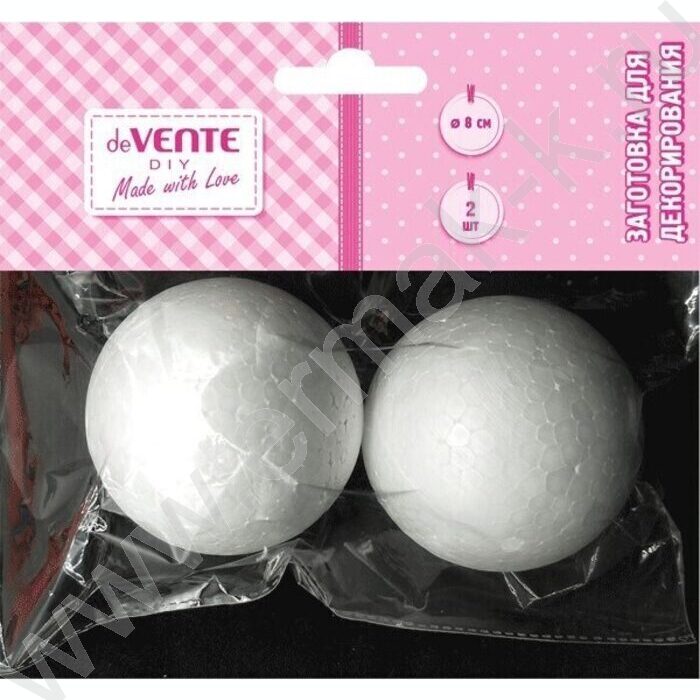 Пенопластовые фигурки Шар  d=80мм/2шт | Фото 1