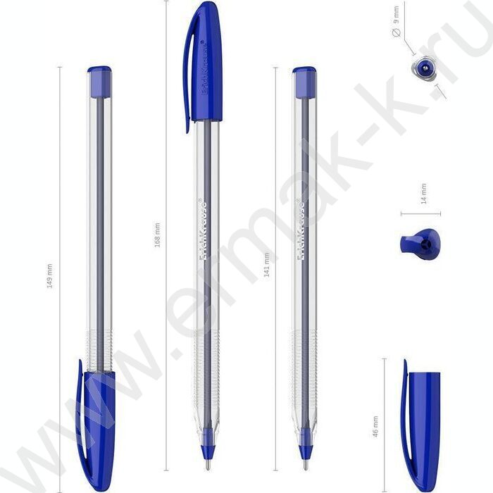 Ручка шар U-108 Stick Classic 1,0мм синяя, /форма корпуса - треугольная | Фото 3