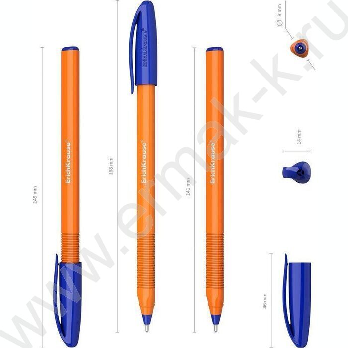Ручка шар U-108 Stick Orange 1,0мм, синяя /форма корпуса - треугольная | Фото 3