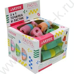 Точилка 1отв. пластик/с контейнером+ластик/ Pastel /ассорти | Фото 3