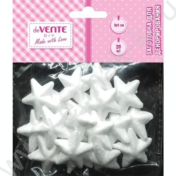 Пенопластовые фигурки Звезды 30*10мм/20шт | Фото 1