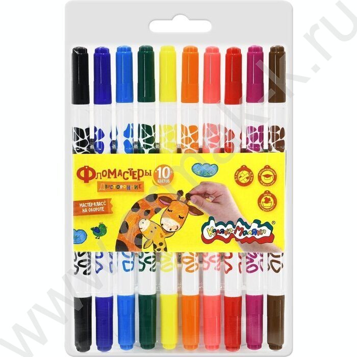 Фломастеры  10цв Каляка-Маляка /двухсторонние /блистер | Фото 1