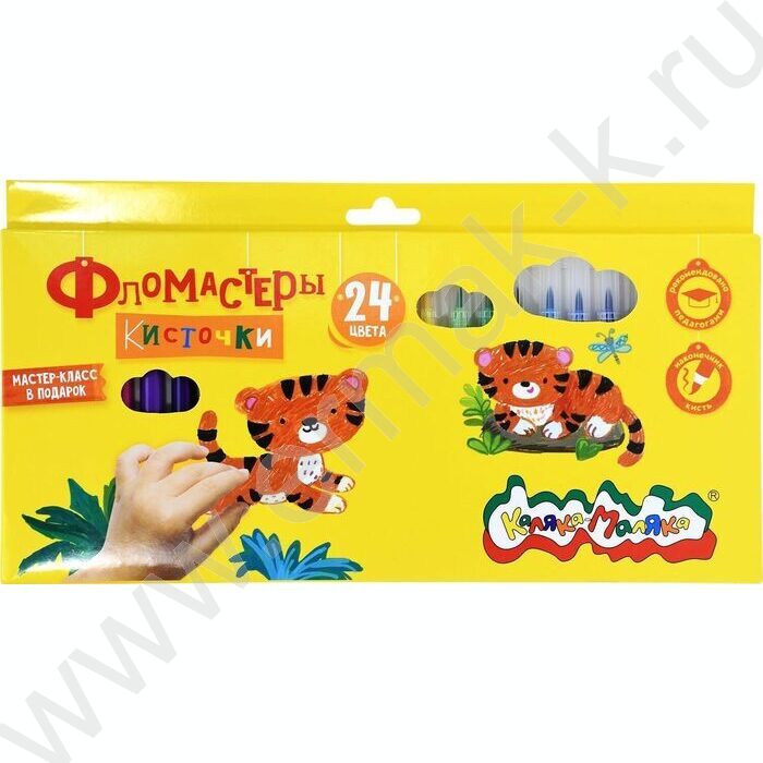 Фломастеры  24цв Каляка-Маляка /кисточки /к/кор | Фото 1