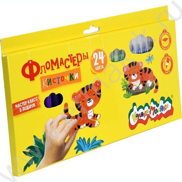 Фломастеры  24цв Каляка-Маляка /кисточки /к/кор | Фото 2