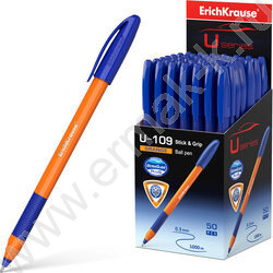 Ручка шар U-109 Stick&Grip Orange 1,0мм, синяя /форма корп. - треугольная | Фото 2
