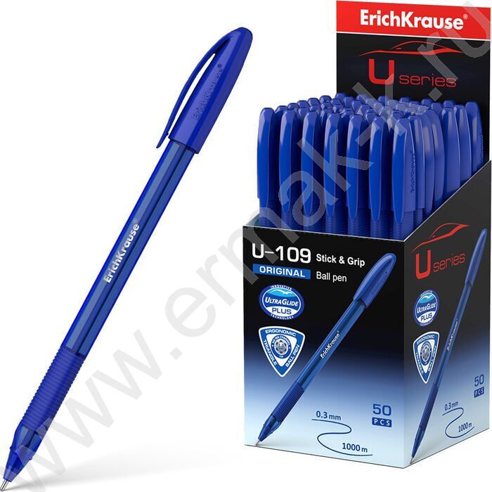 Ручка шар U-109 Stick&Grip Original 1,0мм, синяя /форма корп. - треугольная | Фото 2