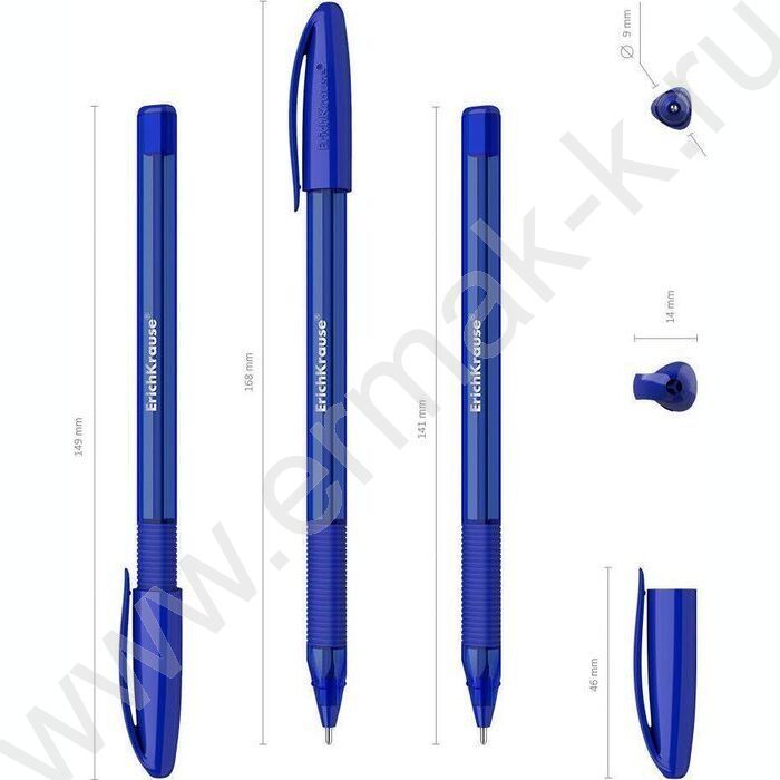 Ручка шар U-109 Stick&Grip Original 1,0мм, синяя /форма корп. - треугольная | Фото 3