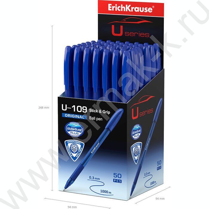Ручка шар U-109 Stick&Grip Original 1,0мм, синяя /форма корп. - треугольная | Фото 4