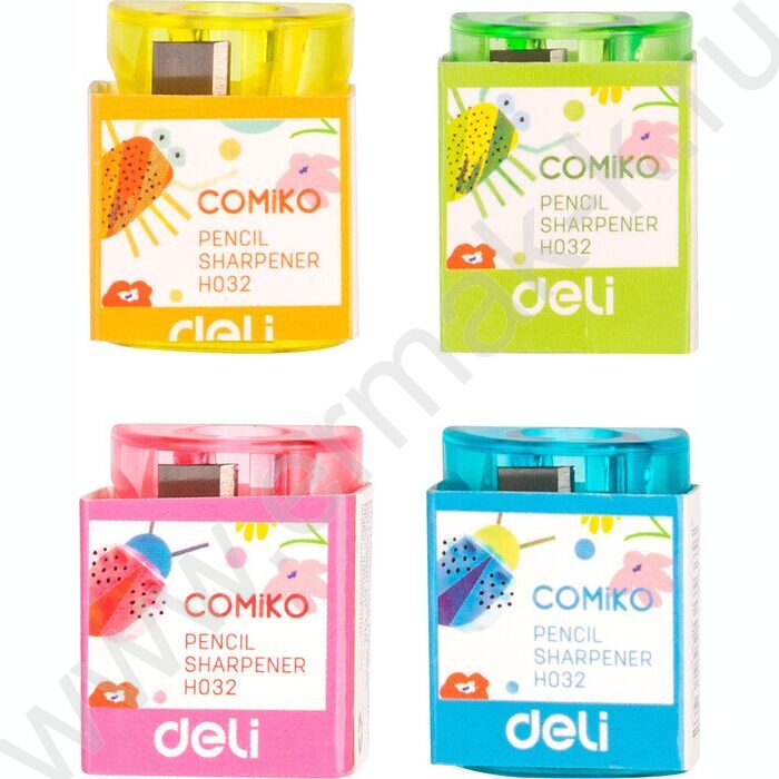 Точилка 1отв. пластик Comico, ассорти /туба | Фото 6