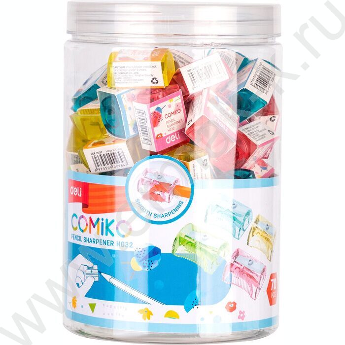 Точилка 1отв. пластик Comico, ассорти /туба | Фото 7